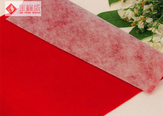 Plain Red Velvet Flock Fabric Patterned For Packaging Gift Box