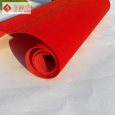 80 - 100GSM Red Velvet Flock Fabric , Packaging Spunlace Flocked Velvet Fabric