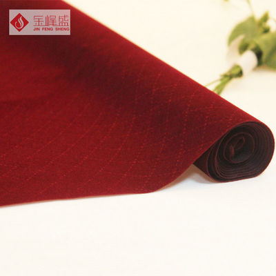 57" / 58” Nonwoven Velvet Flock Fabric , Red Velvet Upholstery Fabric
