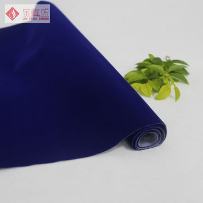 Short Pile Velvet Flocking Fabric Dark Blue Rayon / Viscose For Package Materail