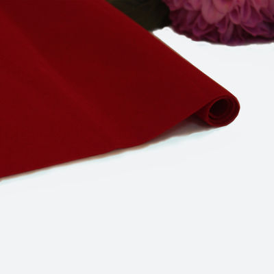 Spunlace Red Velvet Fabric , Decoration / Home Textile Nylon Flocking Fabric