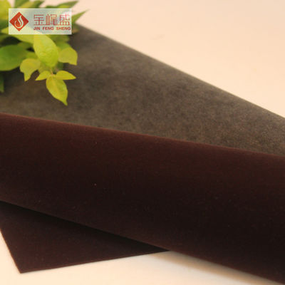 Brown Velvet Flock Fabric Non Woven for Home Textile / Sofa Fabric Material