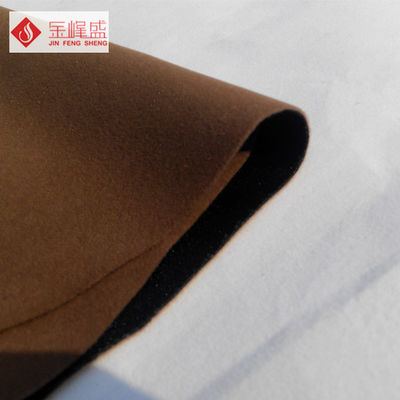 Brown Flock Knitted Velvet Fabric , 1MM Long Pile Luxury Flocked Upholstery Fabric
