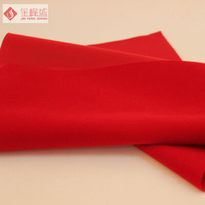 Nonwoven Plain Flocked Velvet Fabric Polyester Red Knitted