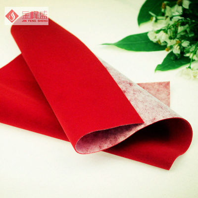 1.5m Red Jewelry Box Liner Fabric , Soft Velvet Spunlace Flock Fabric Material