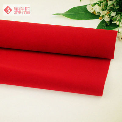 1.5m Red Jewelry Box Liner Fabric , Soft Velvet Spunlace Flock Fabric Material