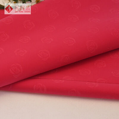 Red Embossed Velvet Fabric , Polyester Nonwoven Flocking Fabric