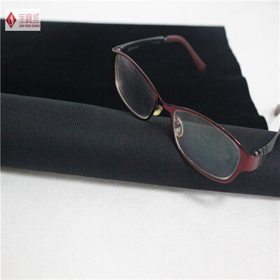 Shrink-Resistant Dark Black Polyester Velvet Fabric , Tricot Flocked Upholstery Fabric