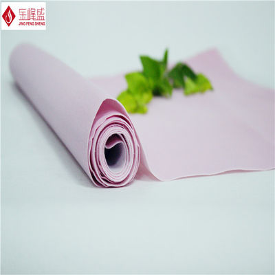 Woven Upholstery Pink Cotton Velvet Fabric , Flocking Jewellry Box Liner Fabric