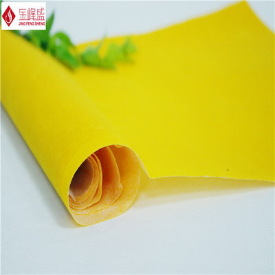 Long Pile Flocking Cotton Yellow Velvet Fabric For Luxury Watch / Gift Box
