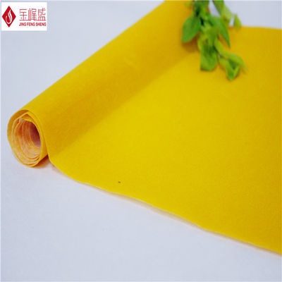 Long Pile Flocking Cotton Yellow Velvet Fabric For Luxury Watch / Gift Box