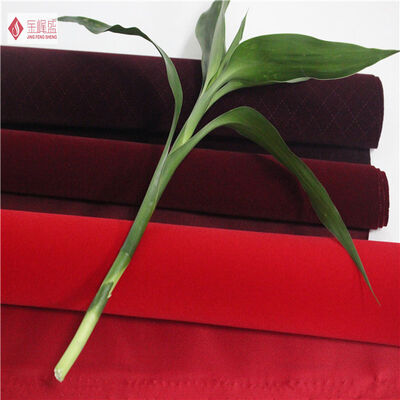 Pouch / Jewelry Lining Red Cotton Velvet Fabric , Soft Flocked Upholstery Fabric