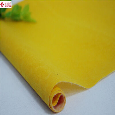 Soft Polyester Yellow Printed Velvet Fabric Embossed Flocked Customized