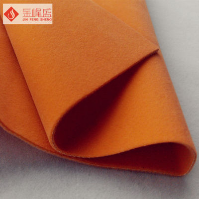 Cotton Backing Velvet Double Faced Fabric , Short Pile Orange Double Sided Fabric