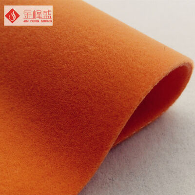 Short Pile Double Faced Fabric , Jewelry Boxes Orange Flocked Velvet Upholstery Fabric