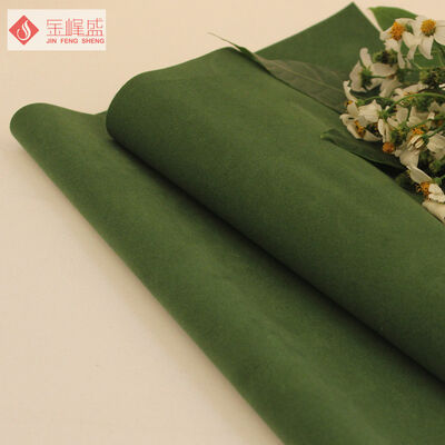 100% Polyester Satin Double Faced Fabric , Dark Green Velvet Flock Fabric
