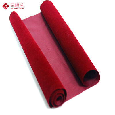 Red Fashion Warp Kintting Flocking Fabric With Soft Comfortable Plush