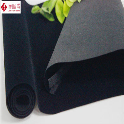 Antifouling Black Flocked Fabric , Sofa / Chair Velvet Upholstery Fabric 50 - 100GSM
