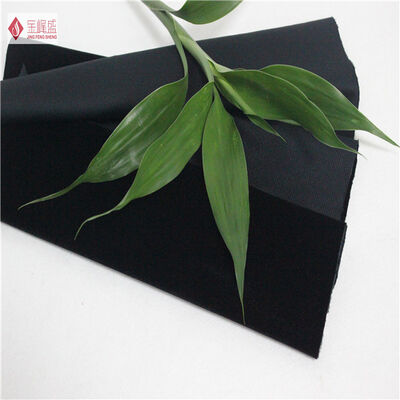 Warp Flock Tricot Knit Fabric , Black Velvet Upholstery Fabric Shrink-Resistant