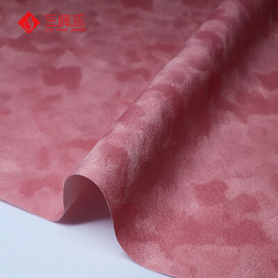 Big Flower Design Pink Flock Fabric For Gift Box Making 100M Per Roll