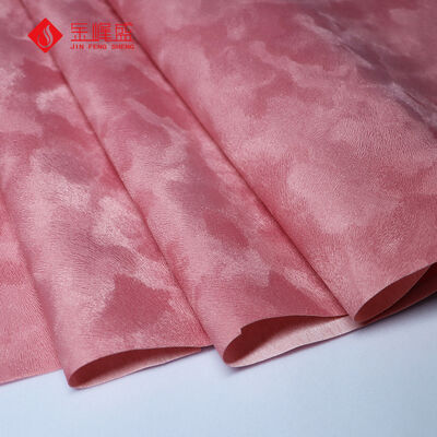 Big Flower Design Pink Flock Fabric For Gift Box Making 100M Per Roll