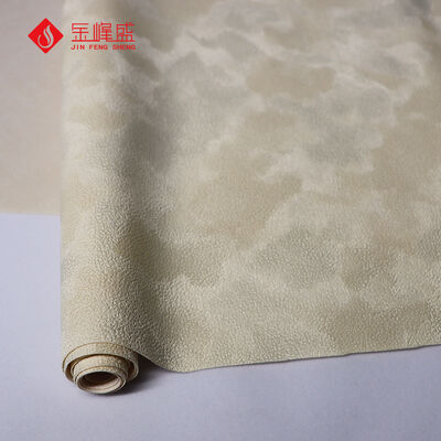 Cream Color Flock Fabric with New Flower Design For Bookbinding