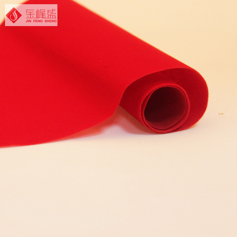 1.5M Plain Red Velvet Flock Fabric For Jewellry Box , Polyester Velvet  Upholstery Fabric