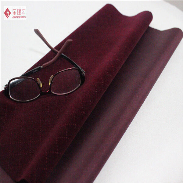 Dark Red Nylon Velvet Flocking Fabric , Eco-friendly Flocked Upholstery Fabric