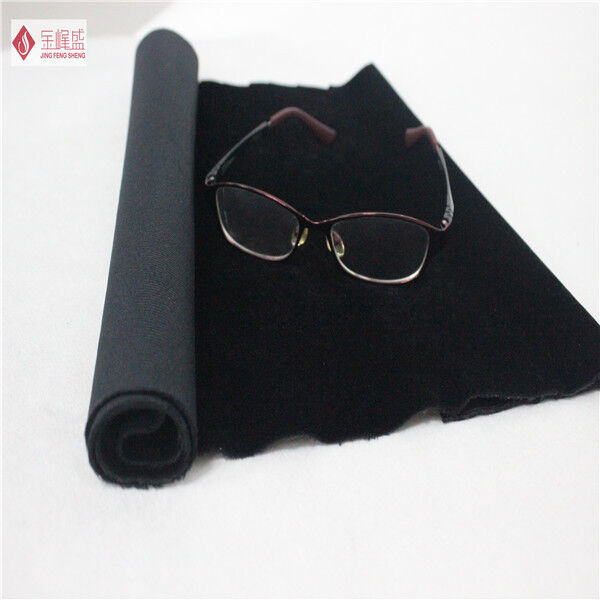 Shrink-Resistant Dark Black Polyester Velvet Fabric , Tricot Flocked Upholstery Fabric