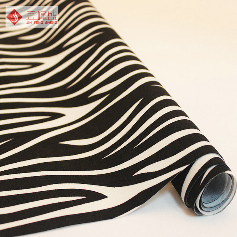 Plain Striped Velvet Upholstery Fabric Flocking Polyester Non Woven