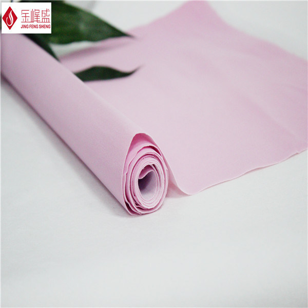 Nylon 100 Cotton Velvet Upholstery Fabric Pink Flocked For Packaging
