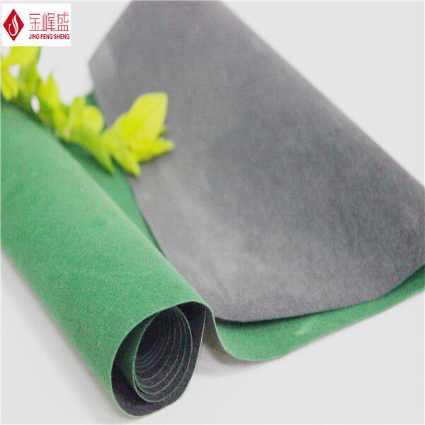 Green Velvet Flocking Fabric , Nonwoven Furniture / Sofa Upholstery Velvet Fabric